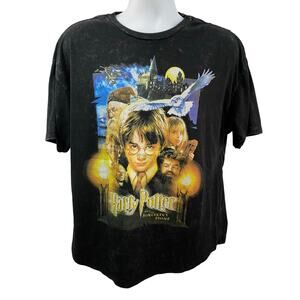 Harry Potter and the Sorcerer’s Stone Graphic T-Shirt Black Vintage Tee Medium